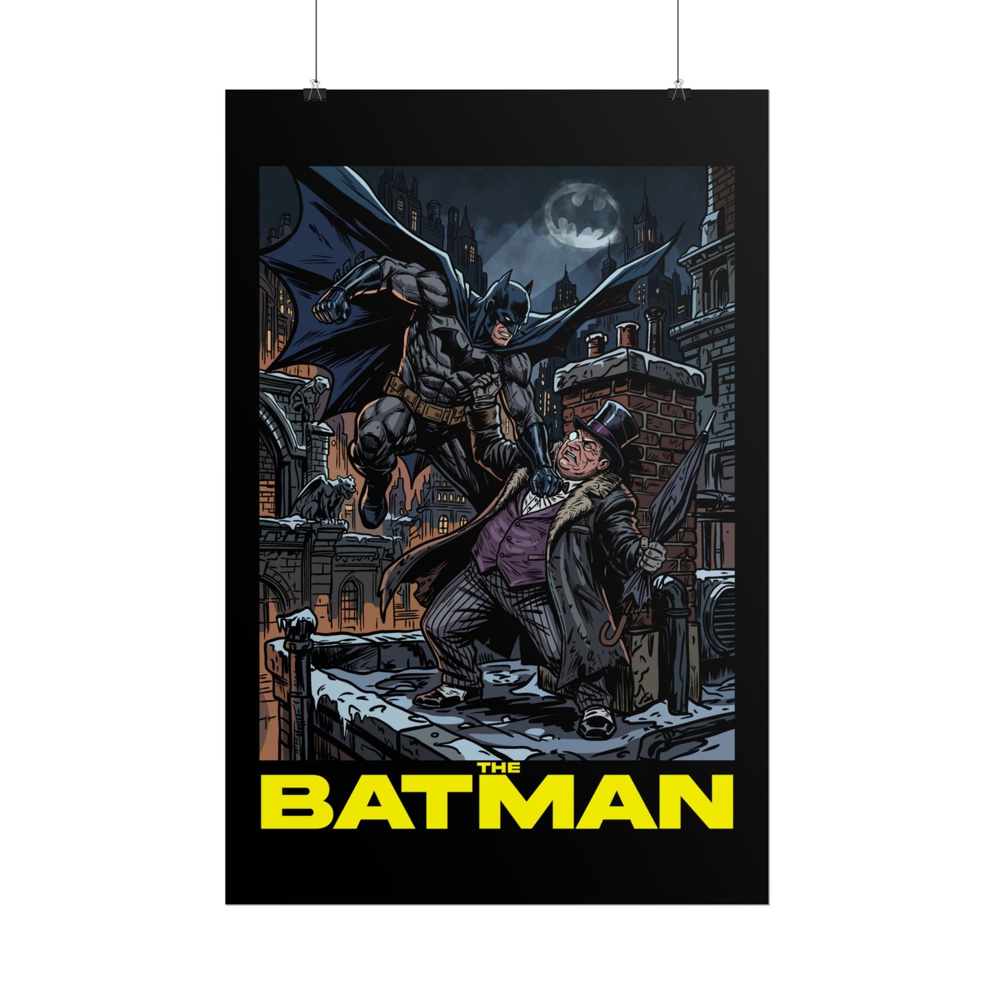 Batman vs Penguin Cinematic Rolled Poster