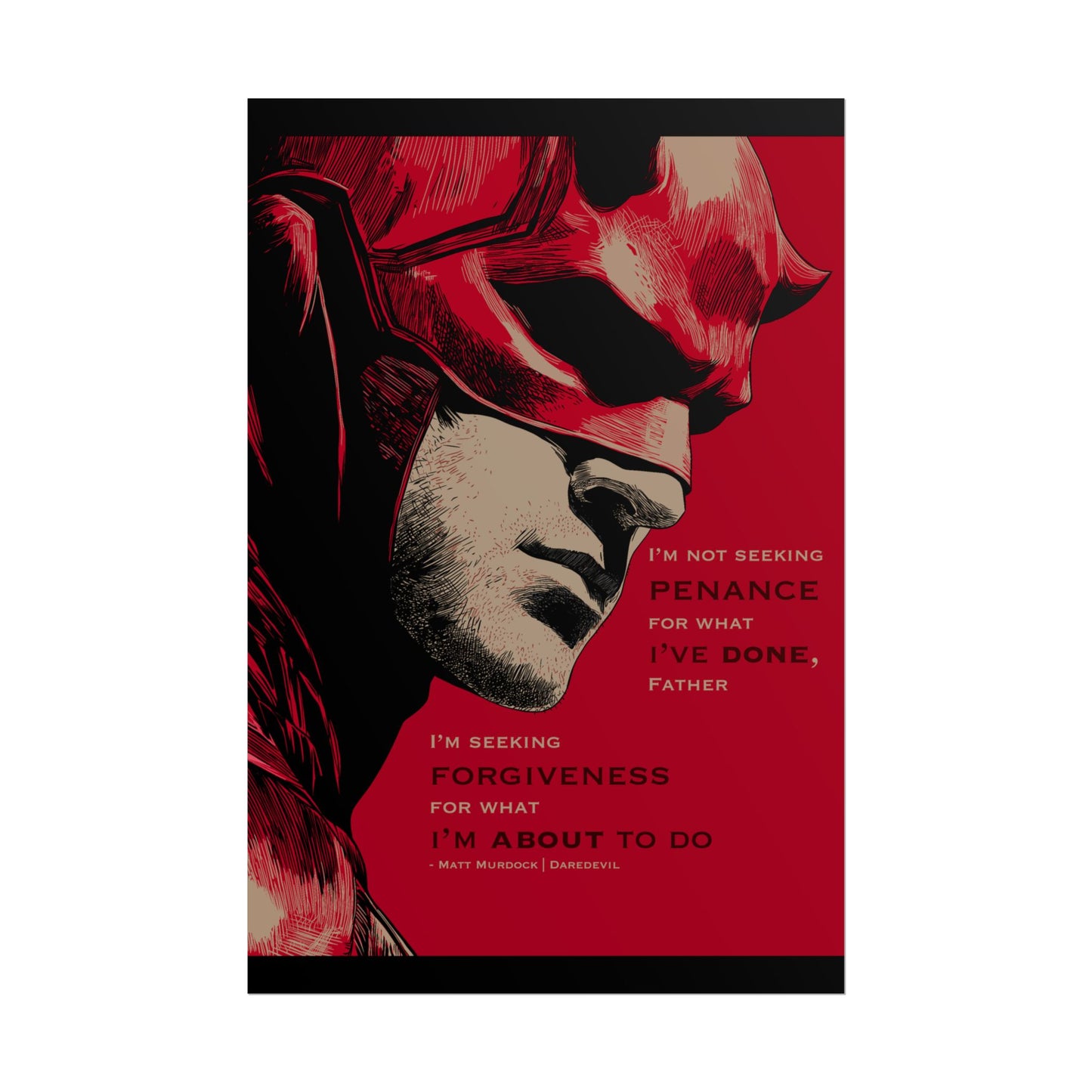 Daredevil Quote Rolled Poster — 'I'm Seeking Forgiveness'
