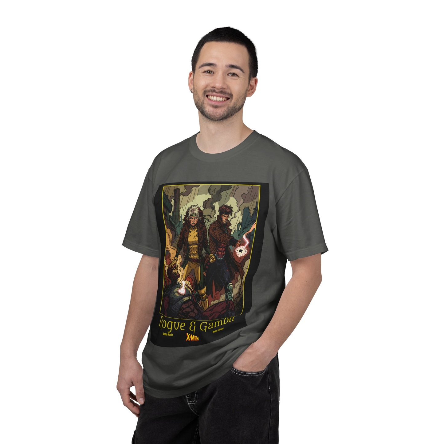 Rogue & Gambit Graphic T-Shirt — Comic Art Mutant Duo Tee