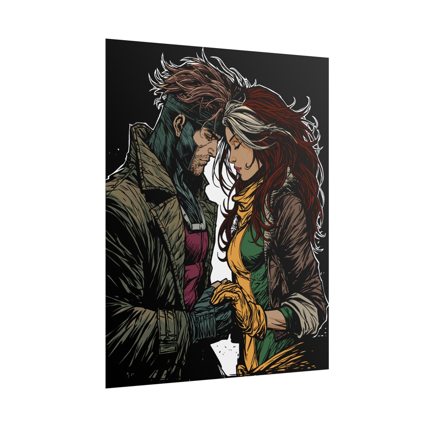 Rogue & Gambit Holding Hands - Fan Art Rolled Poster