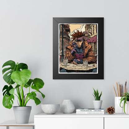 Gambit Framed Poster - Brooding Comic Cafe Art