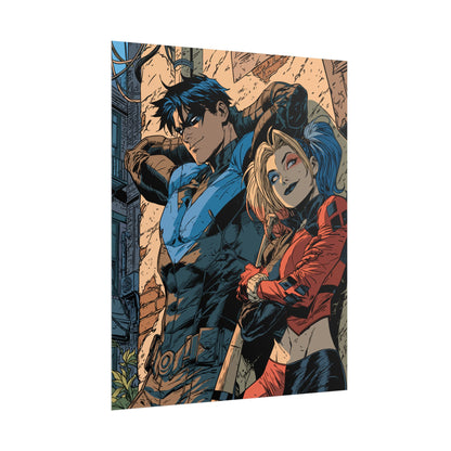Nightwing & Harley Quinn Rolled Print