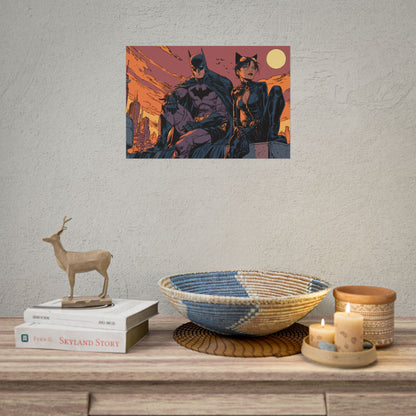 Batman & Catwoman Landscape Art Poster