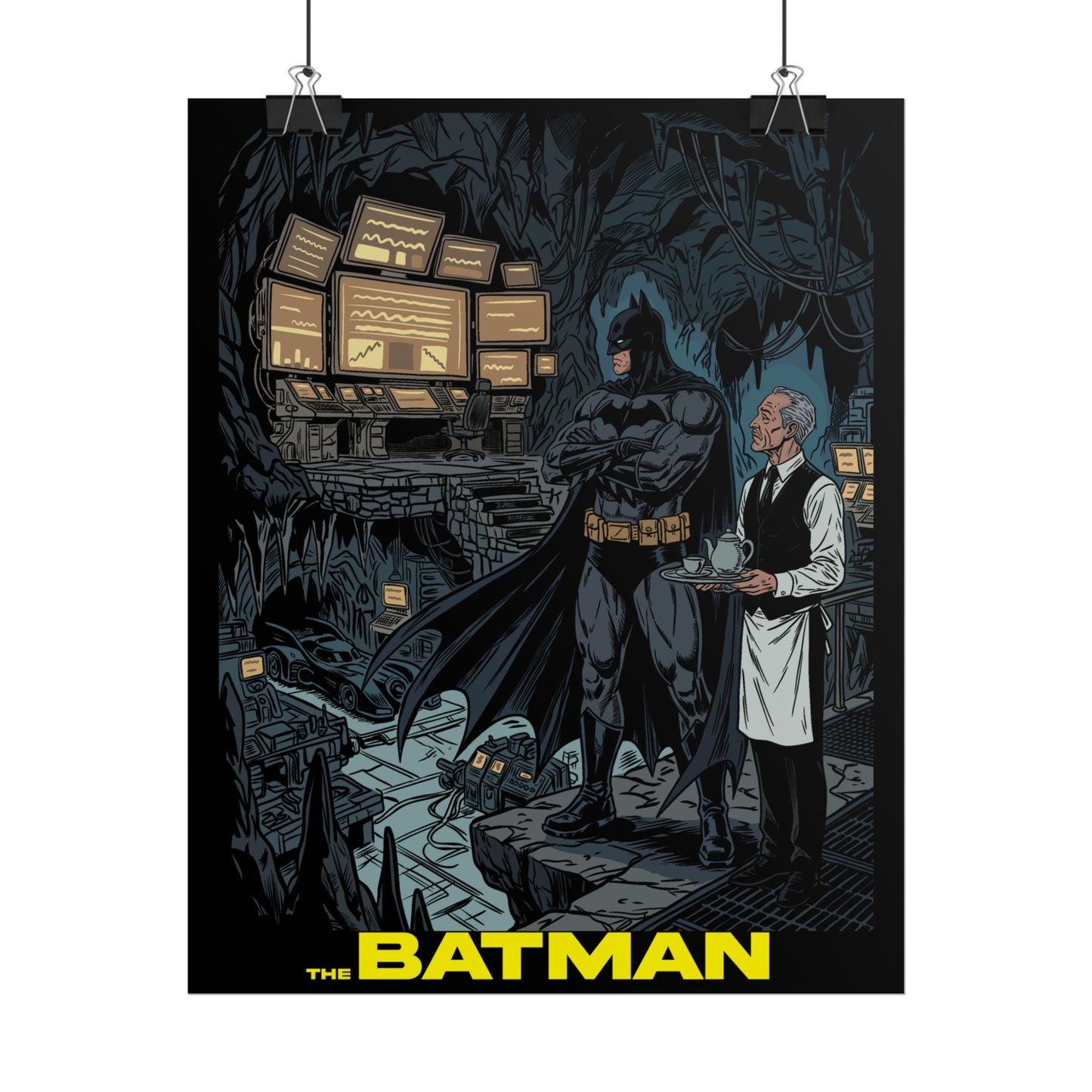 Batman Cave Poster with Text - The Batman Rolled Art Print