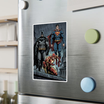 Superhero Trio Vinyl Sticker — Batman, Superman & Flash