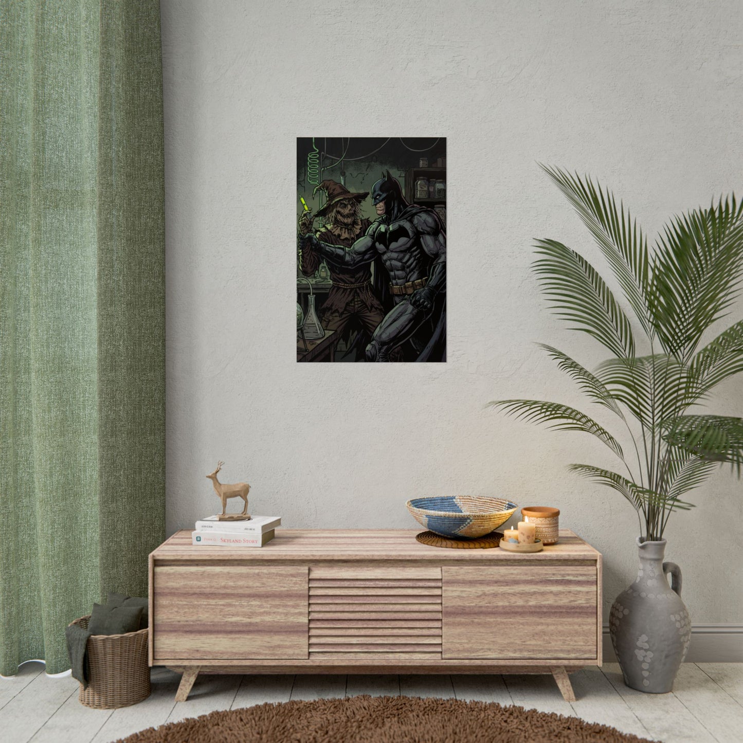 Batman & Scarecrow Poster — Dark Comic Book Art, Horror Superhero Wall Decor