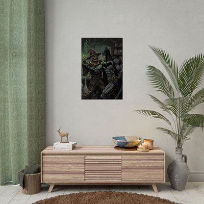 Batman & Scarecrow Poster — Dark Comic Book Art, Horror Superhero Wall Decor
