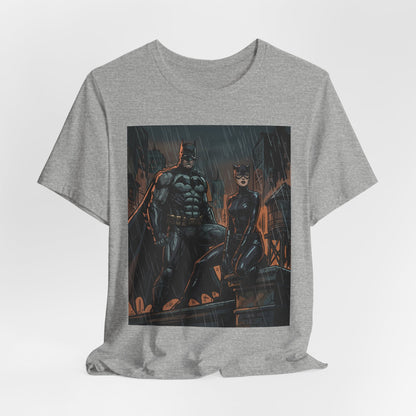 Batman & Catwoman Rain Night T‑Shirt