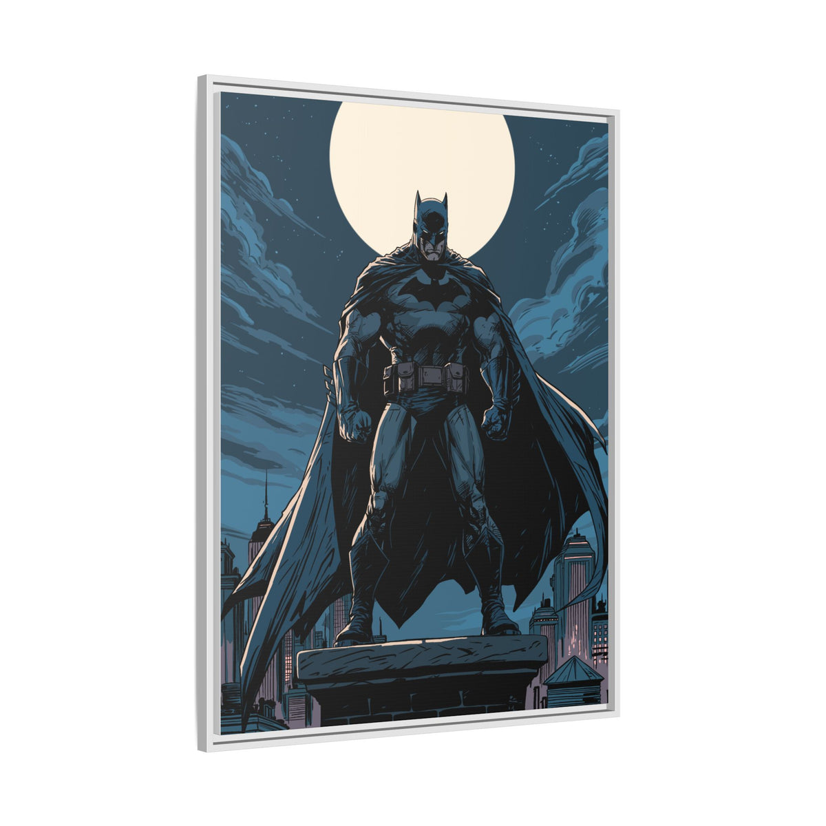 Batman Moonlit Matte Canvas Framed Print