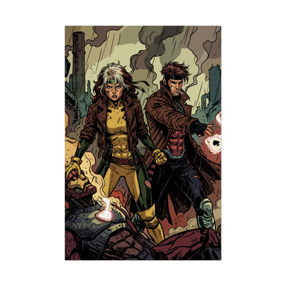 X-Men Comic Poster — Rogue & Gambit Rolled Art Print