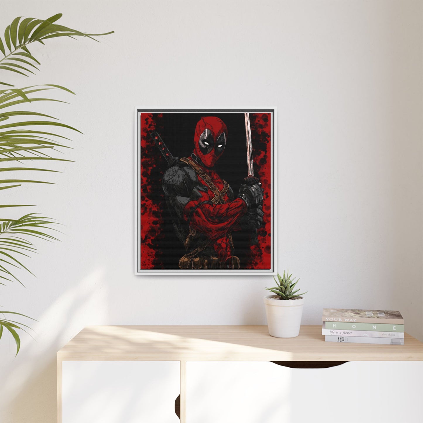 The Merc #2 - Framed Canvas Wall Art — Comic Antihero Sword Portrait