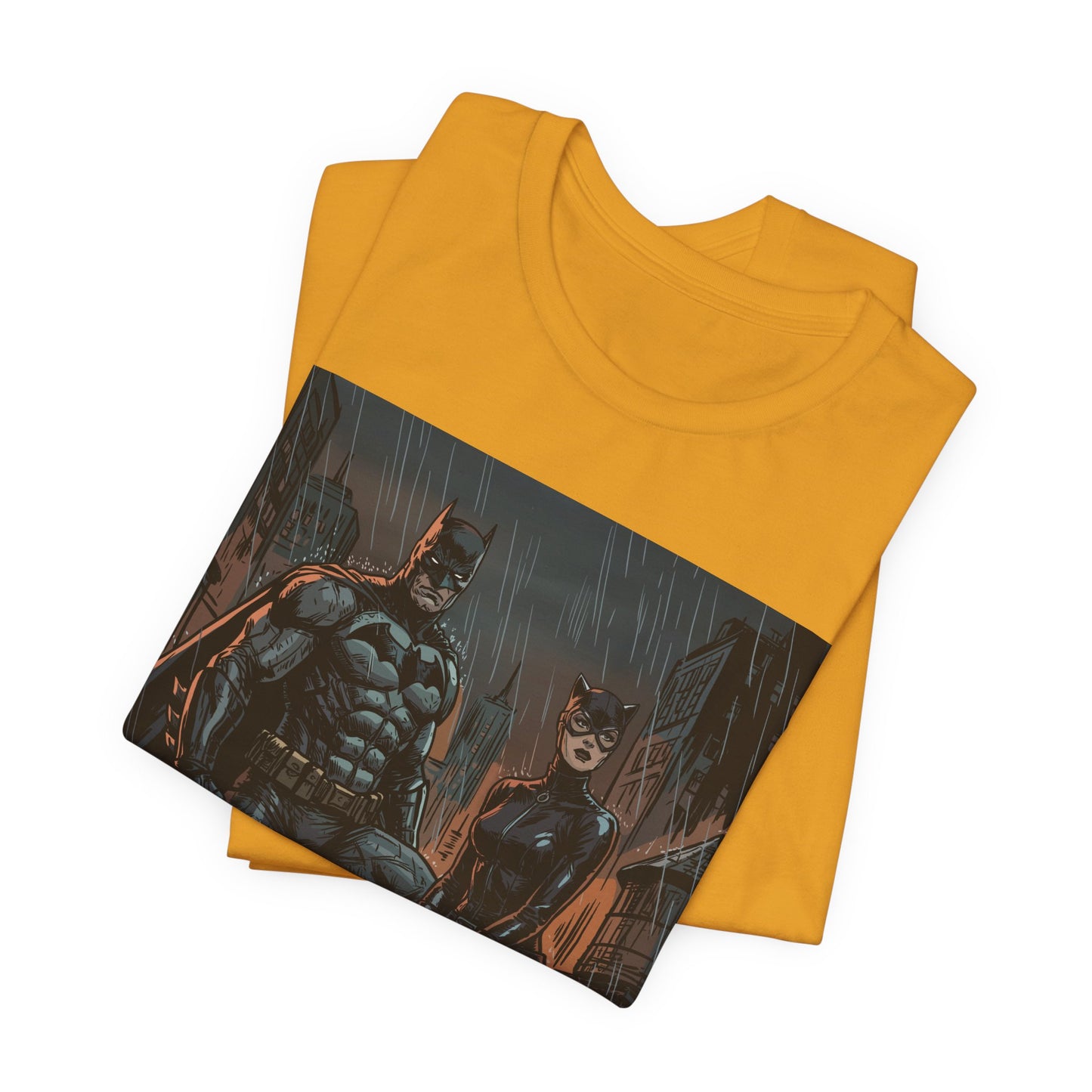 Batman & Catwoman Rain Night T‑Shirt
