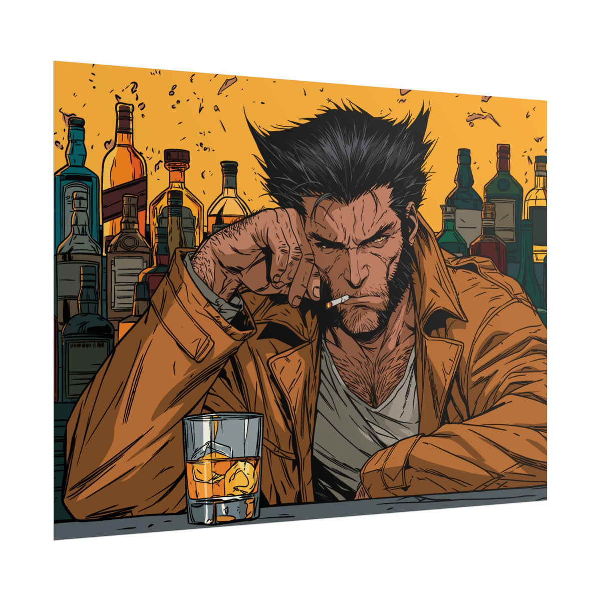 Wolverine Bar Scene Poster