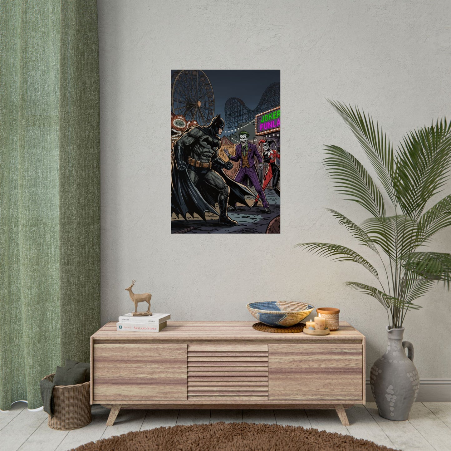 Batman vs Joker Carnival Poster – Rolled Comic Art Print