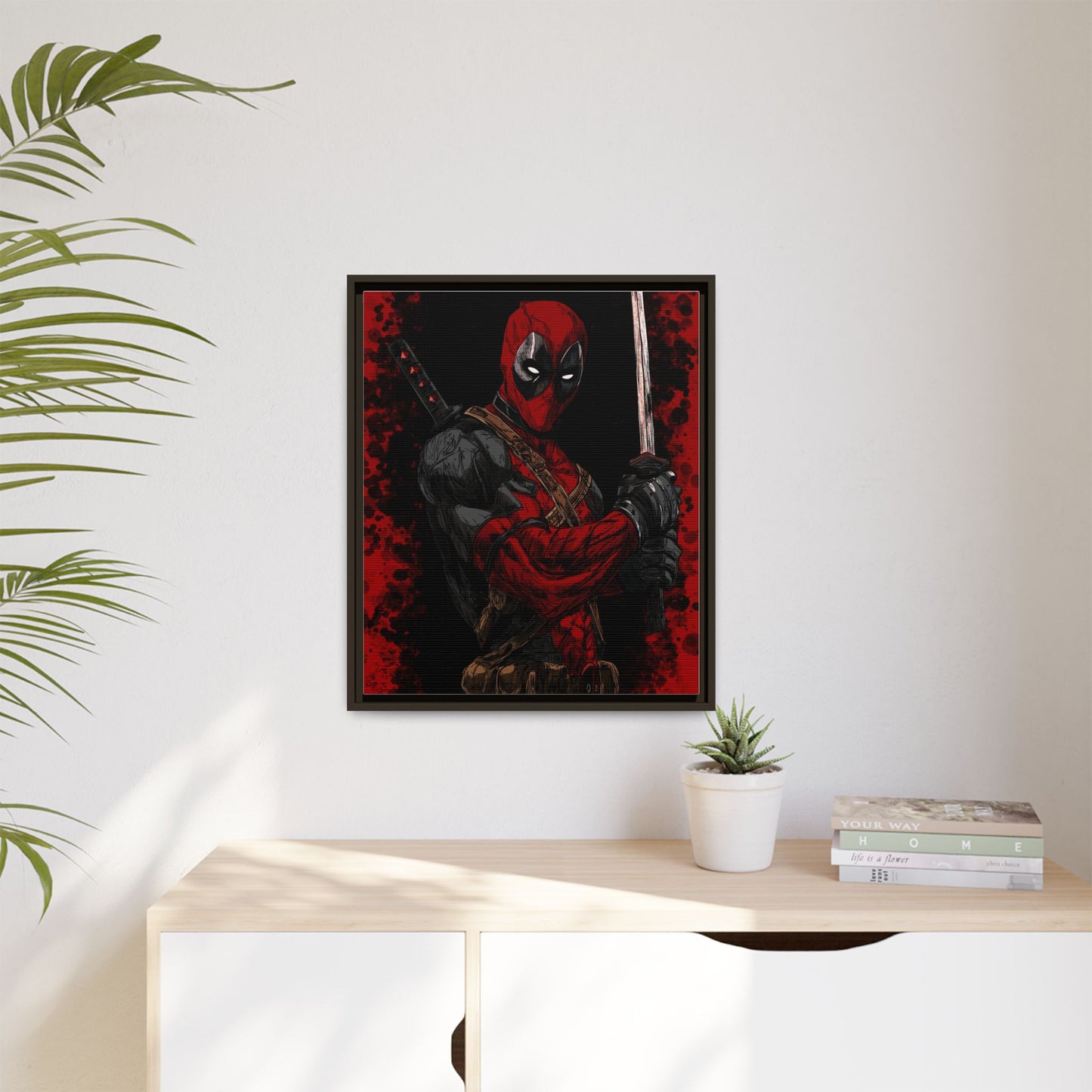 The Merc #2 - Framed Canvas Wall Art — Comic Antihero Sword Portrait