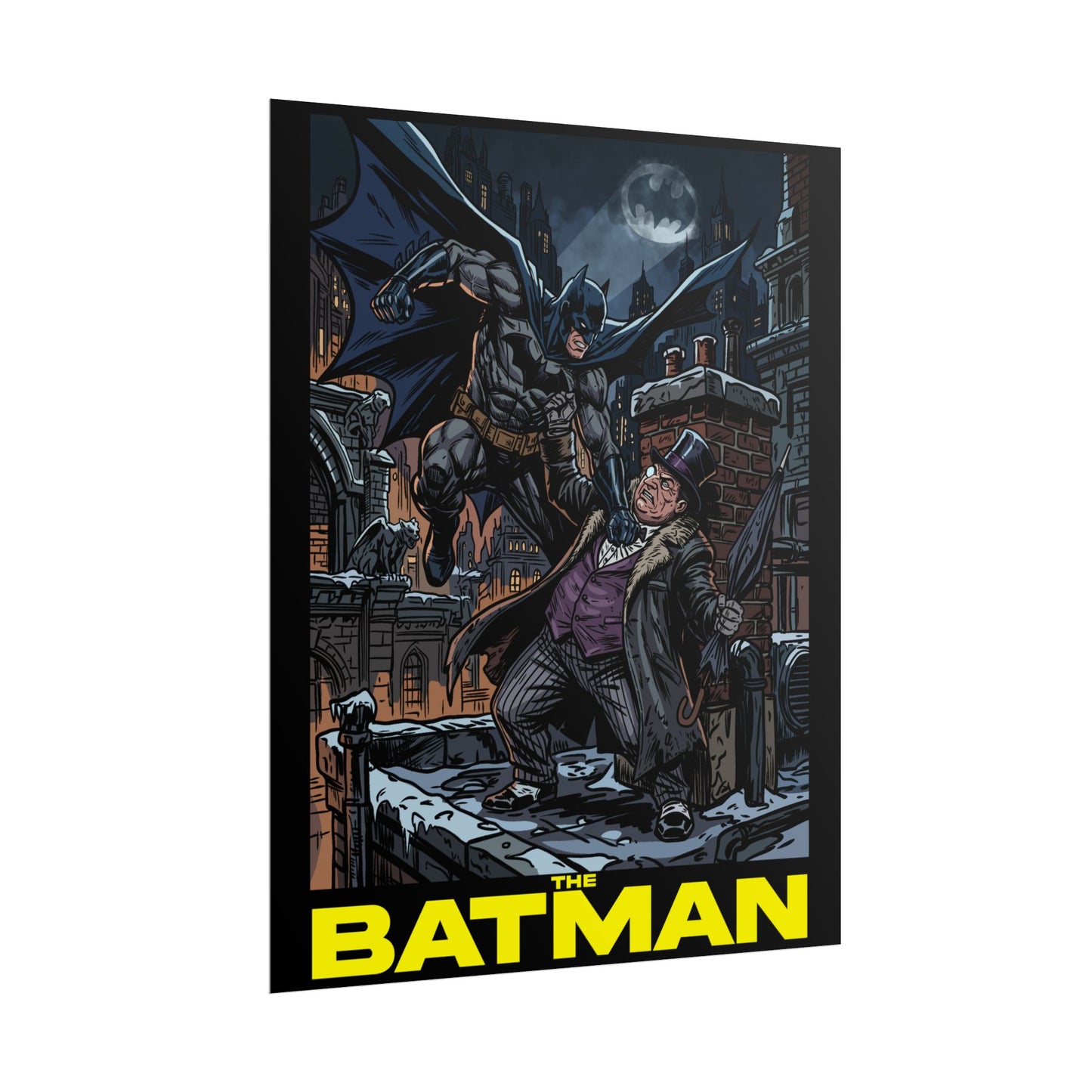 Batman vs Penguin Cinematic Rolled Poster
