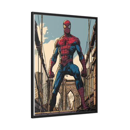 Spider-Man Comic Art Matte Framed Canvas