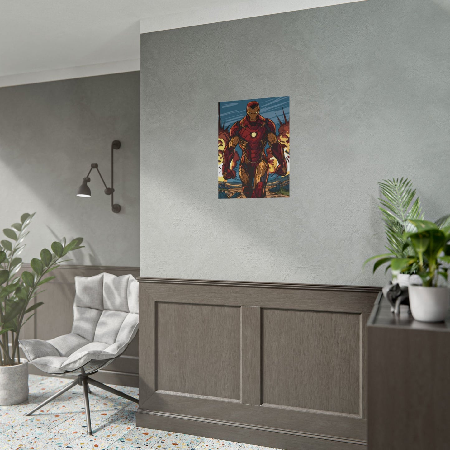Iron Man Comic Art Poster — Rolled Superhero Wall Print