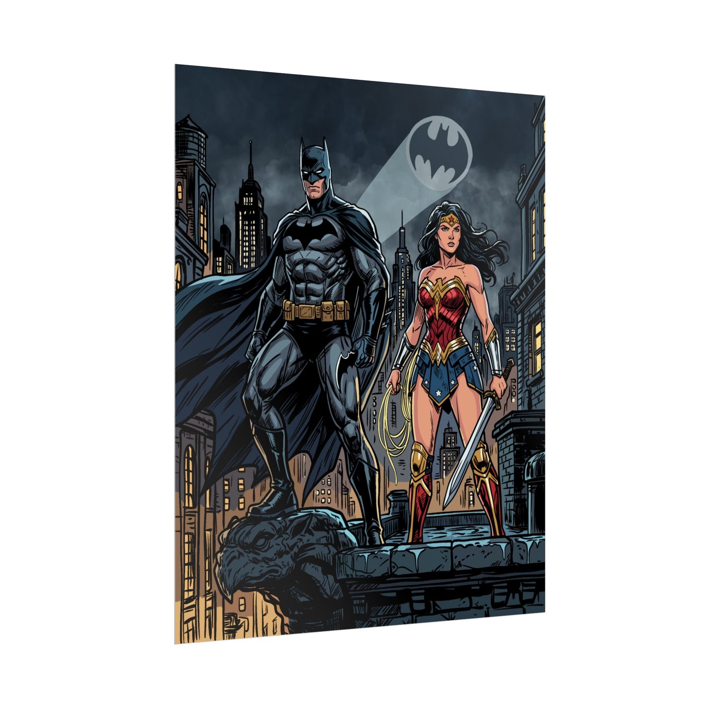 Batman & Wonder Woman City Night Poster