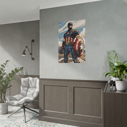 Captain America Retro Art Poster — Rolled Superhero Wall Print