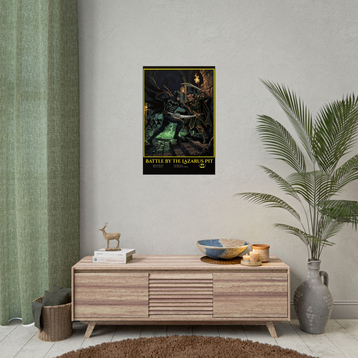 Batman "Battle by the Lazarus Pit" Poster — Rolled Collectible Art Print
