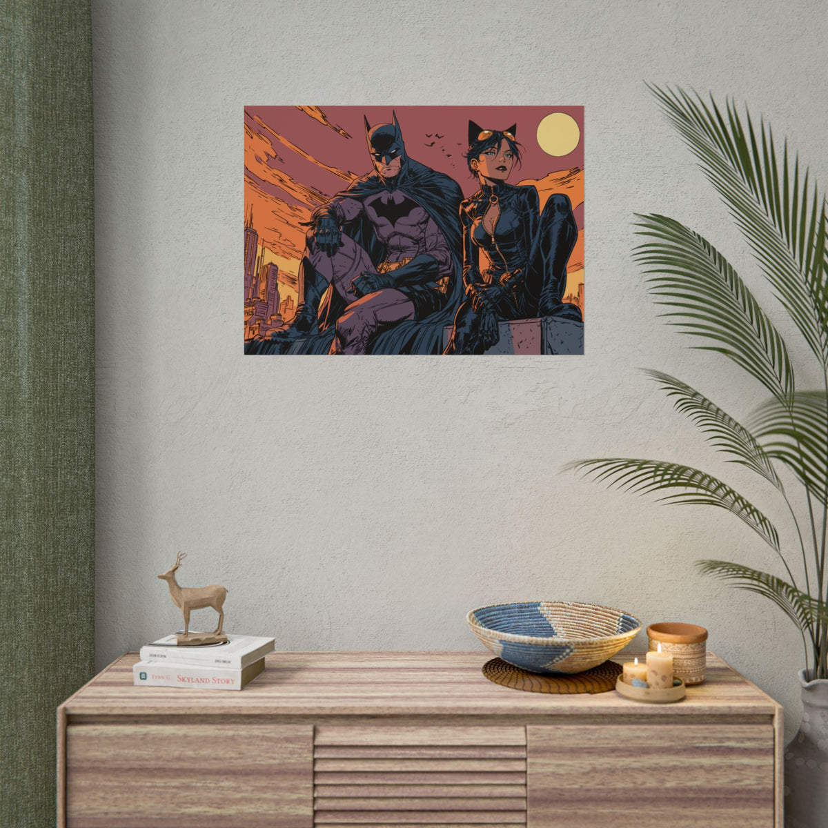 Batman & Catwoman Landscape Art Poster