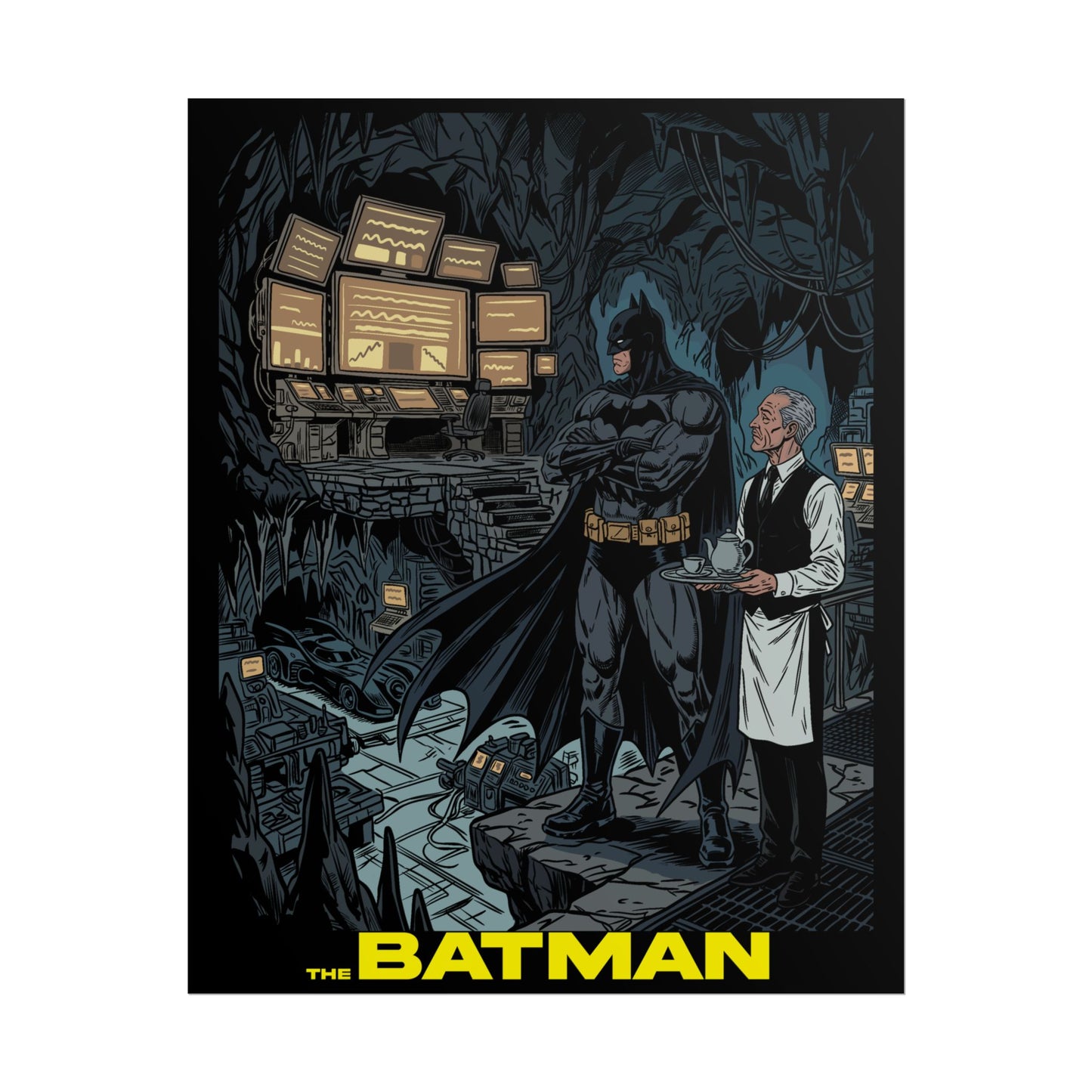 Batman Cave Poster with Text - The Batman Rolled Art Print