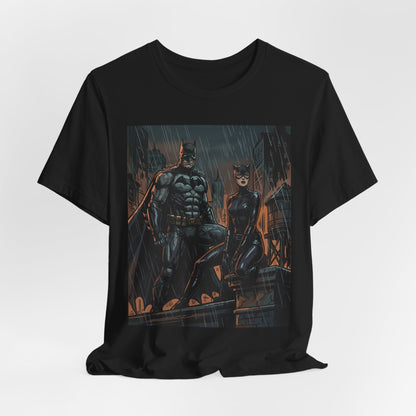 Batman & Catwoman Rain Night T‑Shirt