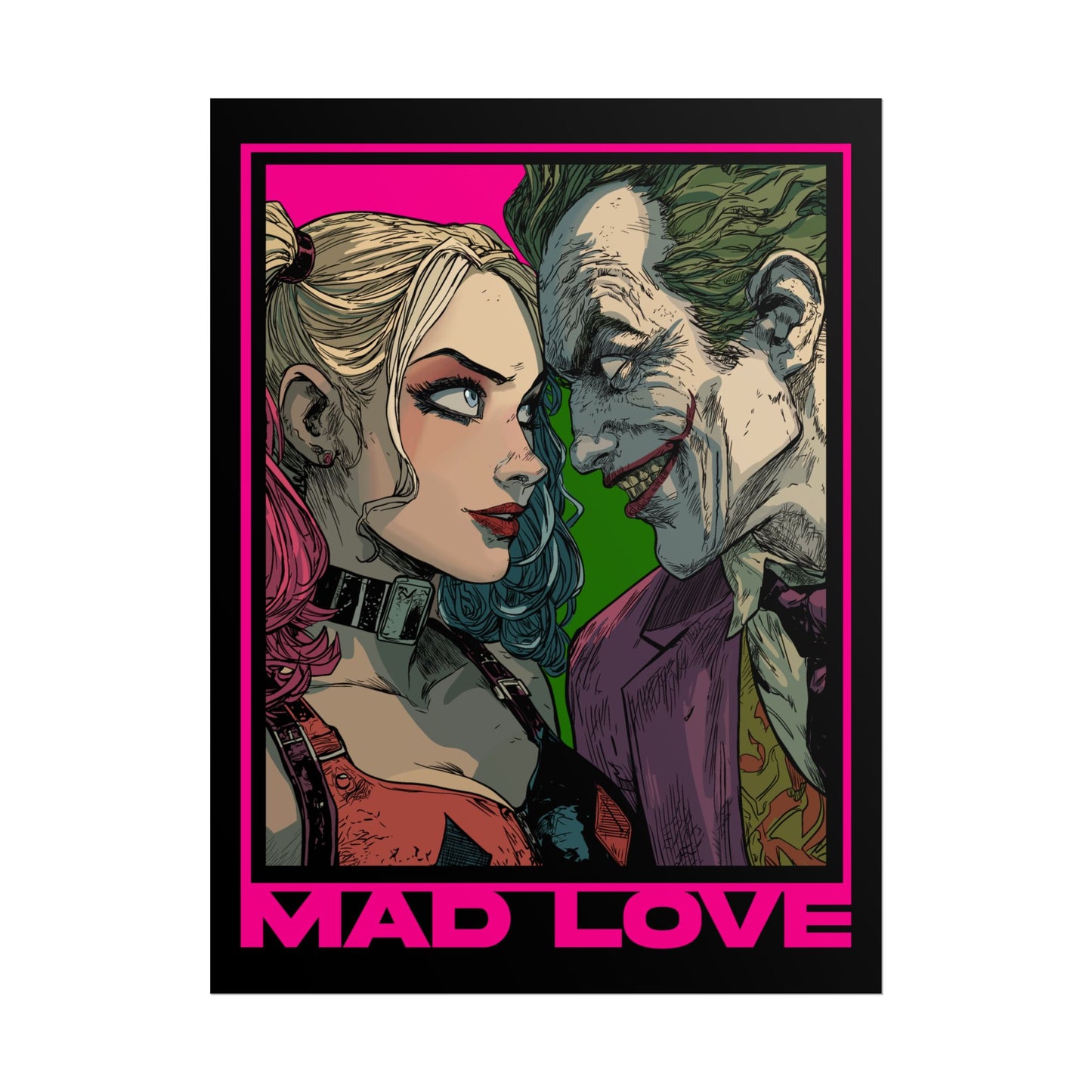 "Mad Love" Harley Quinn & Joker Comic Art Rolled Poster