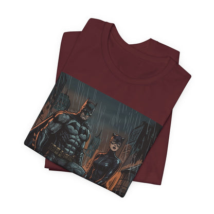 Batman & Catwoman Rain Night T‑Shirt