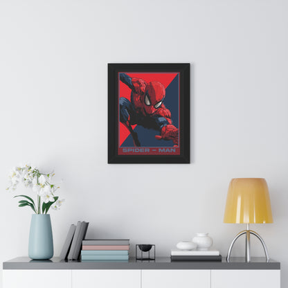 Spider-Man Framed Poster — Vertical Comic Art Print
