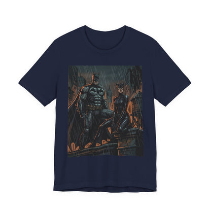 Batman & Catwoman Rain Night T‑Shirt