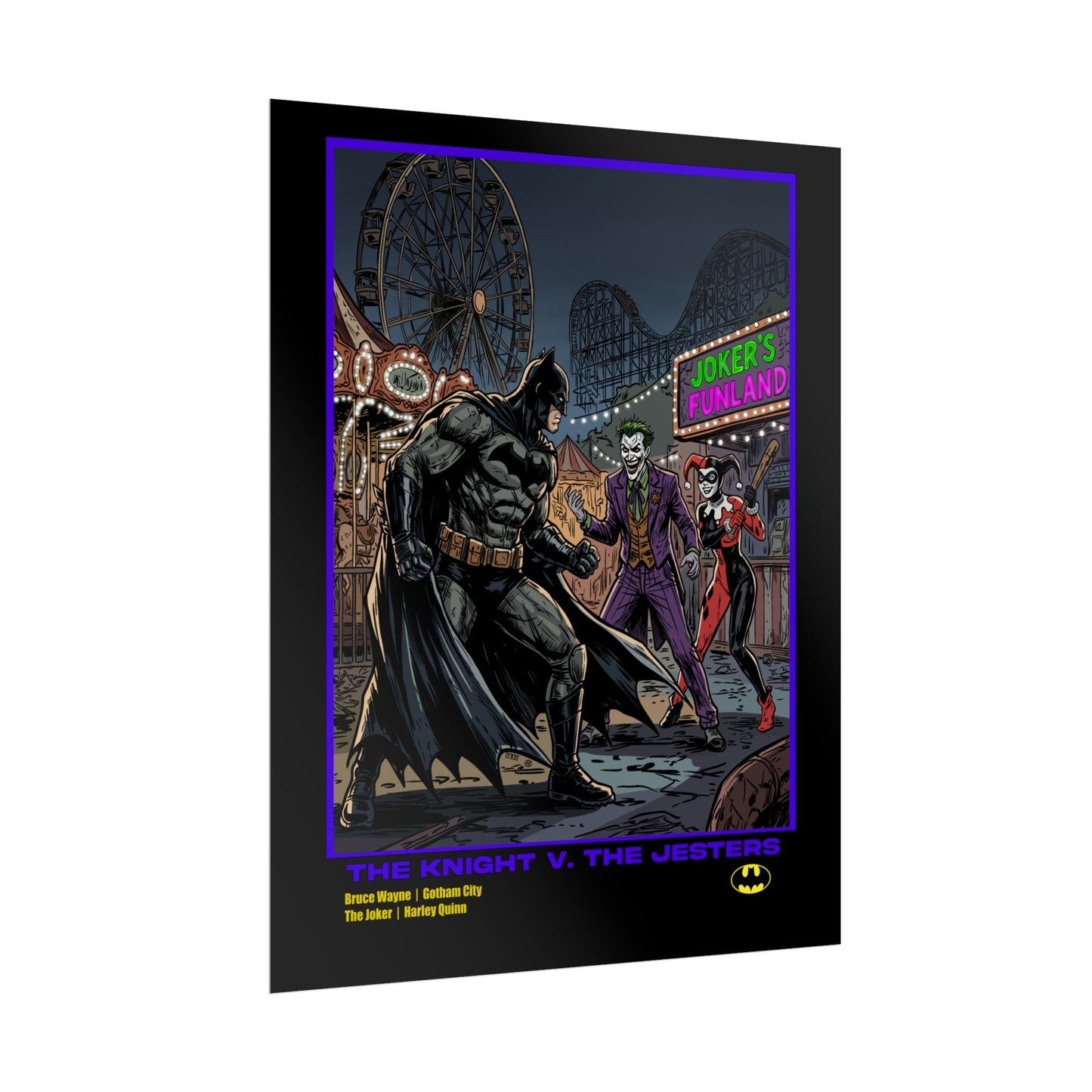 Batman vs Joker Rolled Poster — 'The Knight v. The Jesters' Comic Art Print