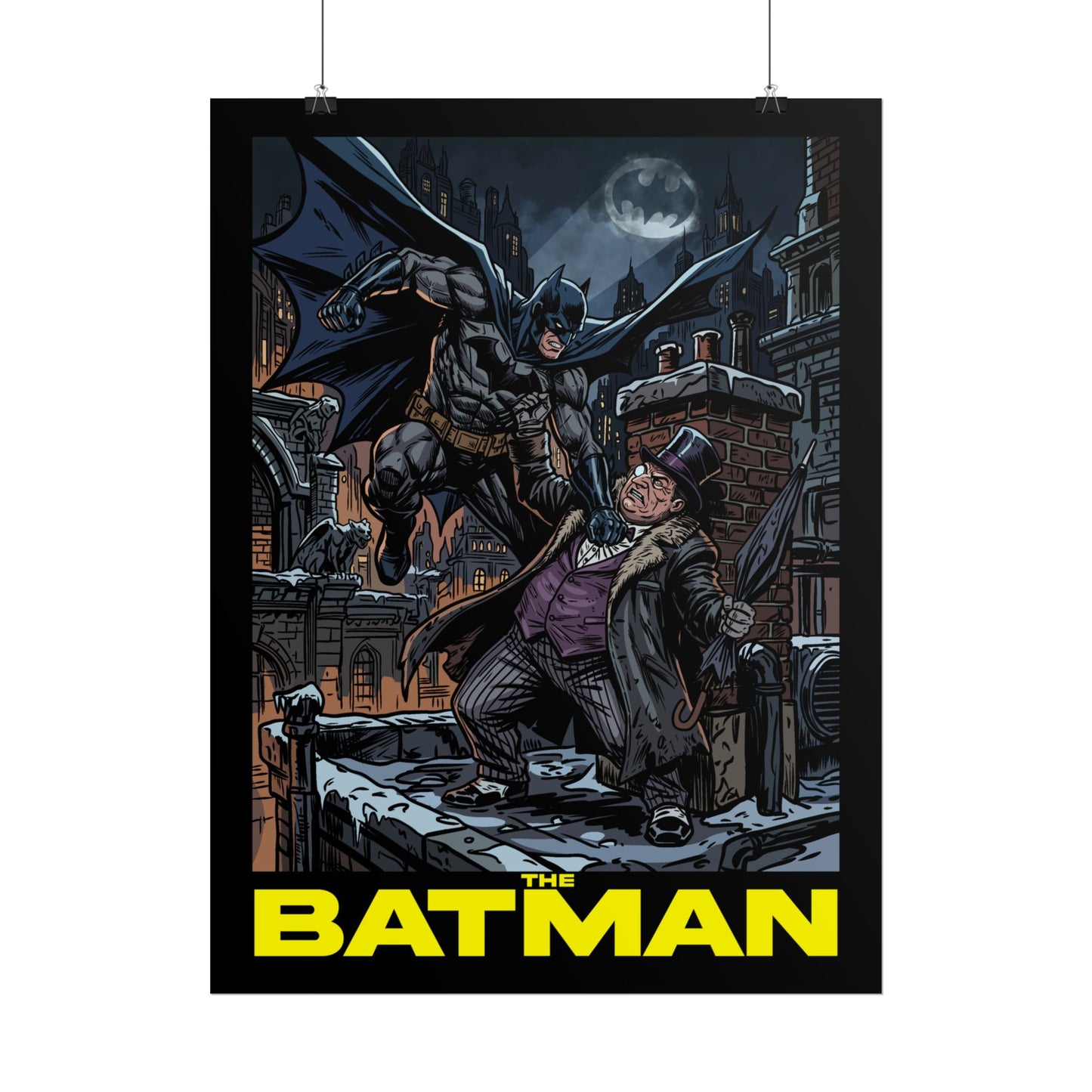 Batman vs Penguin Cinematic Rolled Poster