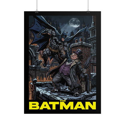 Batman vs Penguin Cinematic Rolled Poster