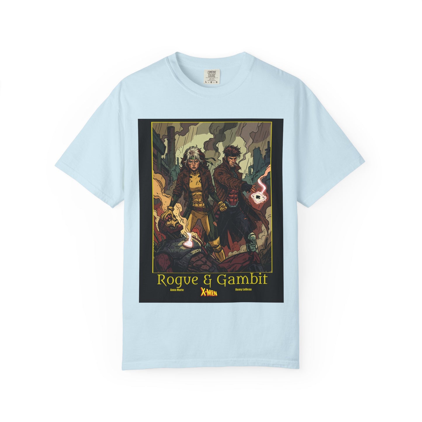 Rogue & Gambit Graphic T-Shirt — Comic Art Mutant Duo Tee