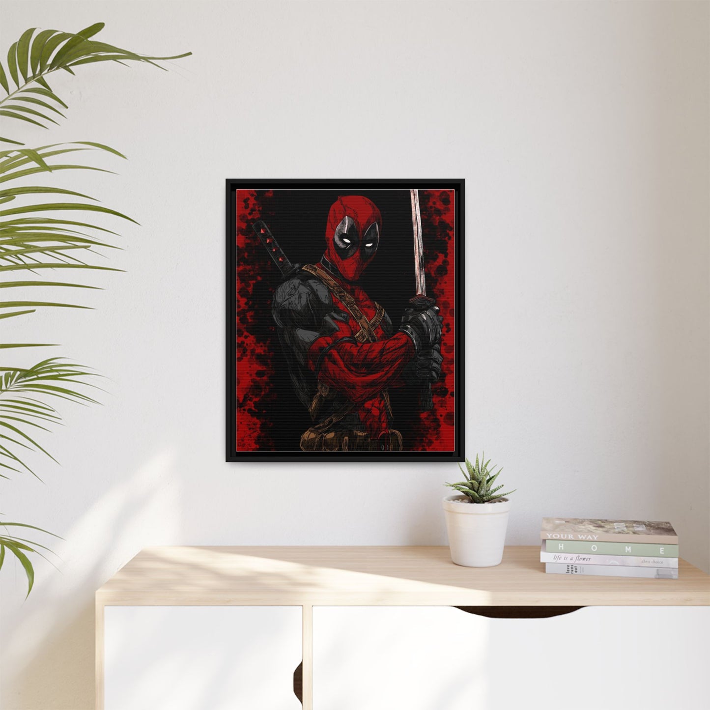 The Merc #2 - Framed Canvas Wall Art — Comic Antihero Sword Portrait