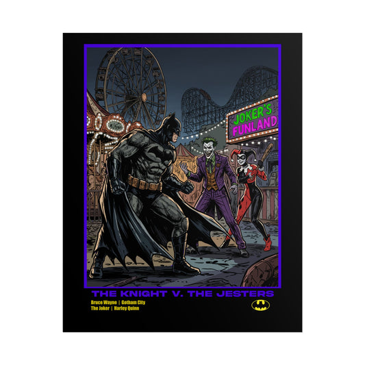 Batman vs Joker Rolled Poster — 'The Knight v. The Jesters' Comic Art Print
