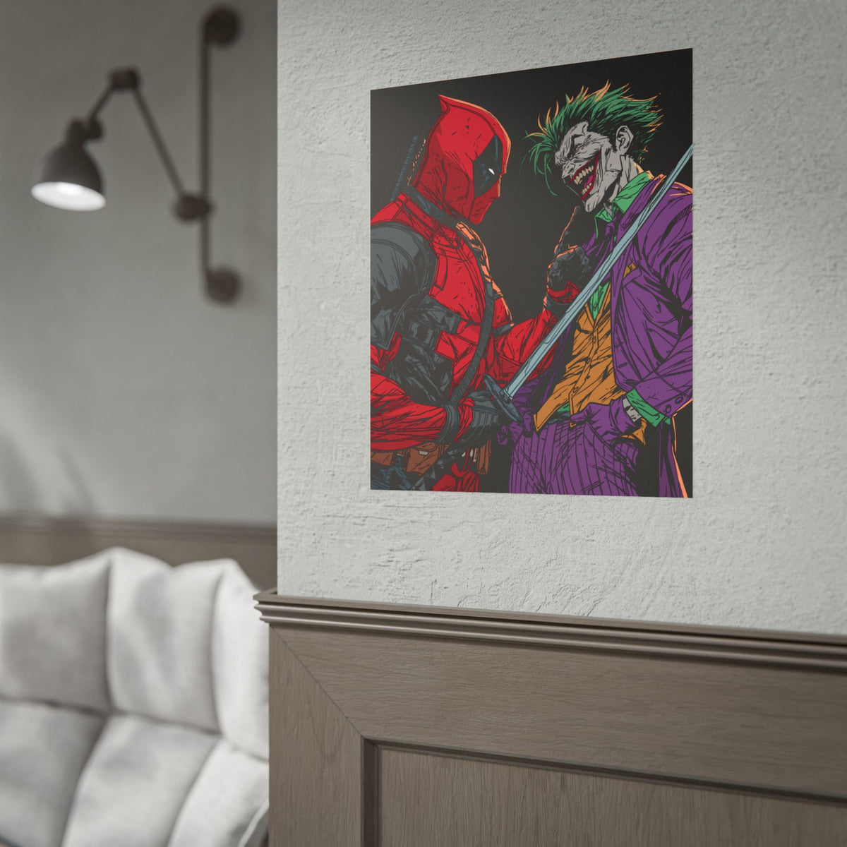 Deadpool vs Joker Comic Art Print