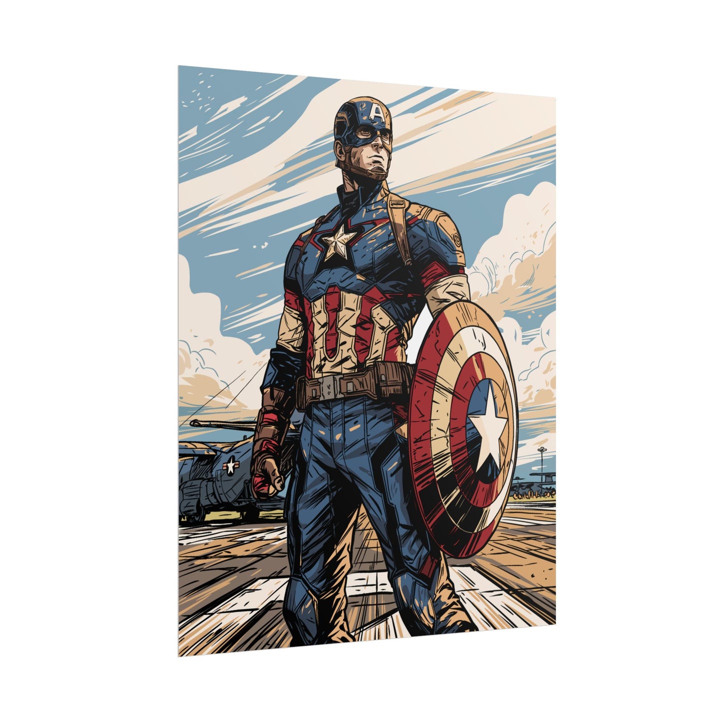 Captain America Retro Art Poster — Rolled Superhero Wall Print