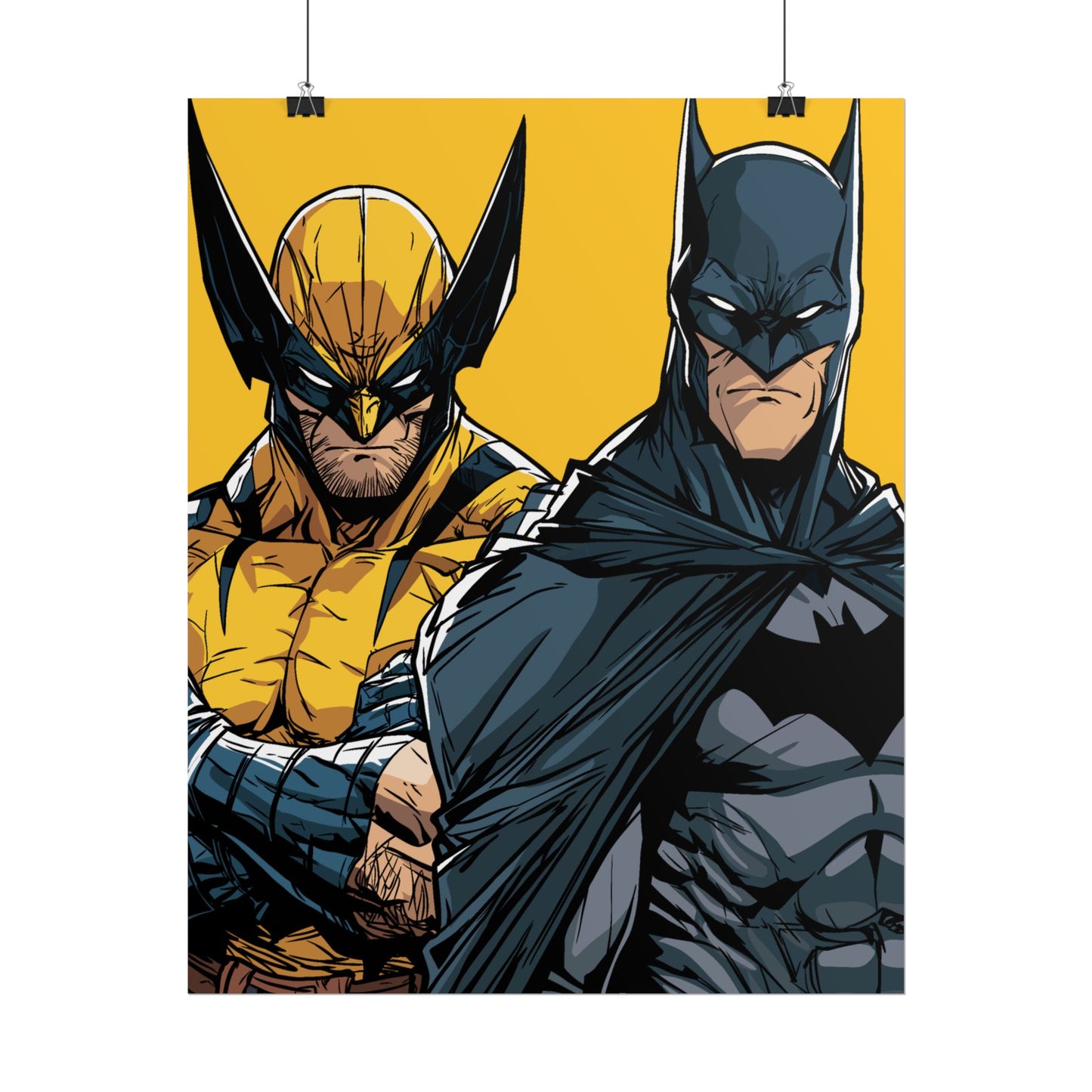 Batman & Wolverine Comic Art Rolled Poster