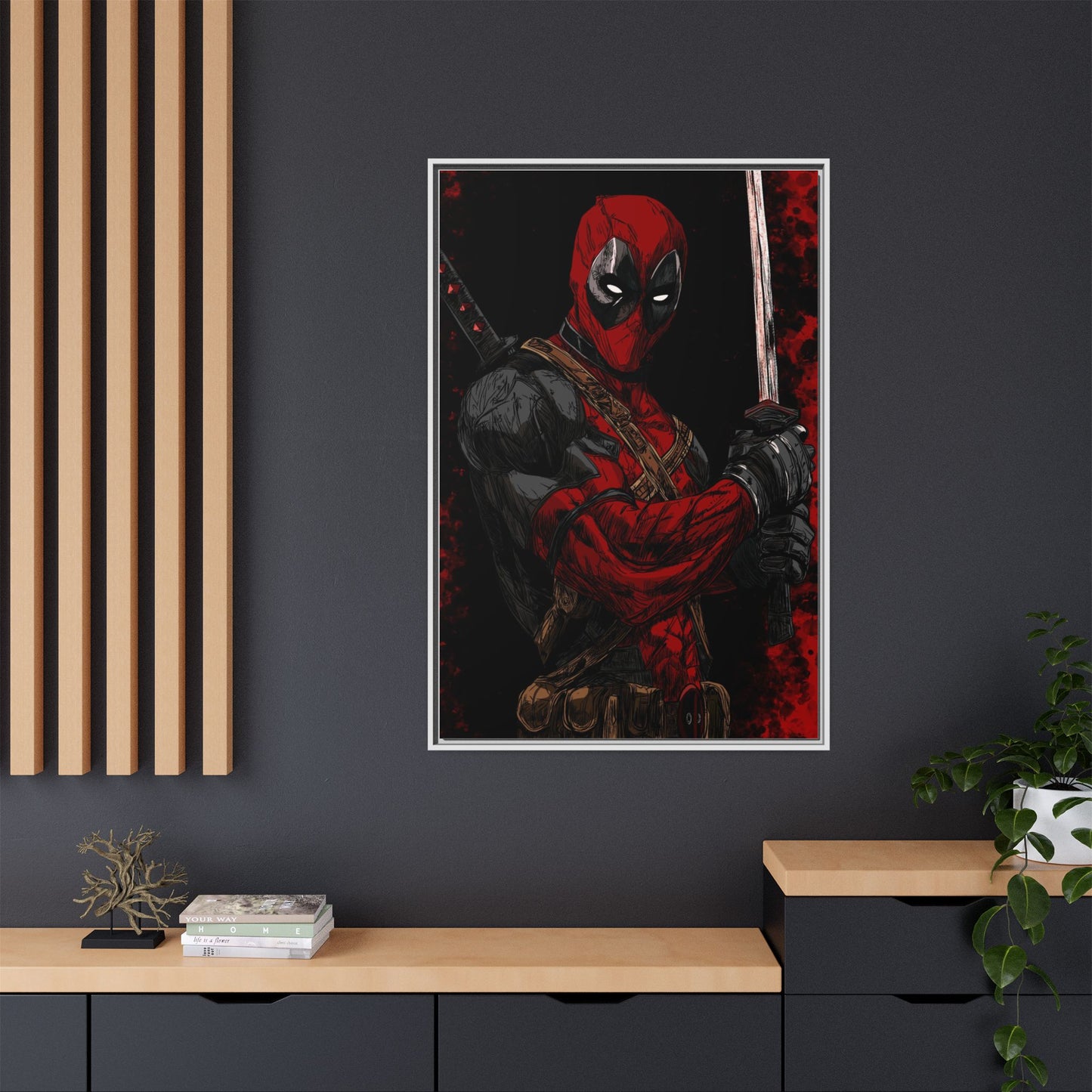 The Merc #2 - Framed Canvas Wall Art — Comic Antihero Sword Portrait