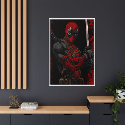 The Merc #2 - Framed Canvas Wall Art — Comic Antihero Sword Portrait
