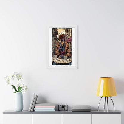 Gambit Framed Poster - Brooding Comic Cafe Art