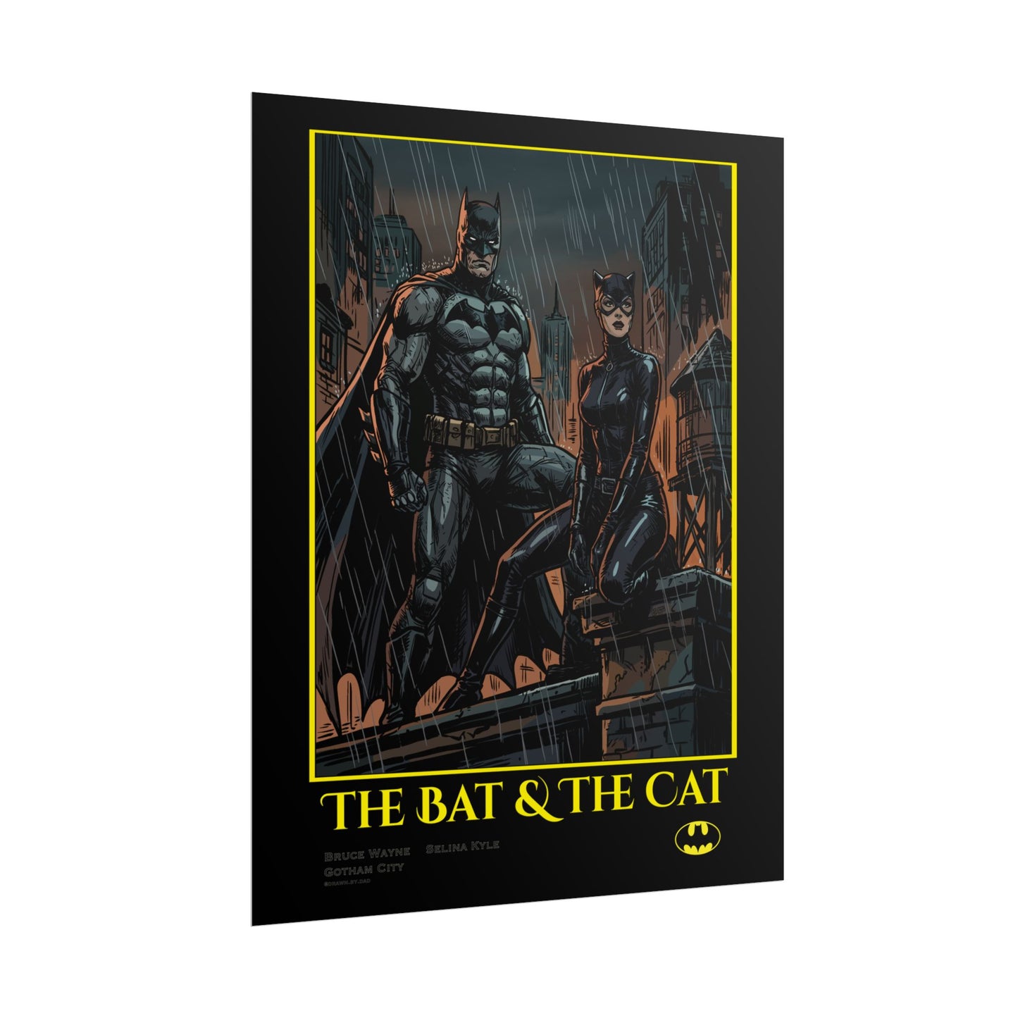 Batman & Catwoman Poster – "The Bat & The Cat" Rolled Art Print