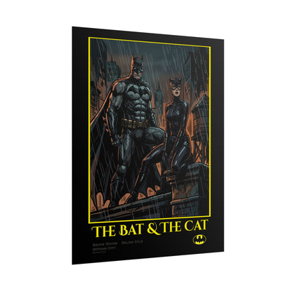 Batman & Catwoman Poster – "The Bat & The Cat" Rolled Art Print