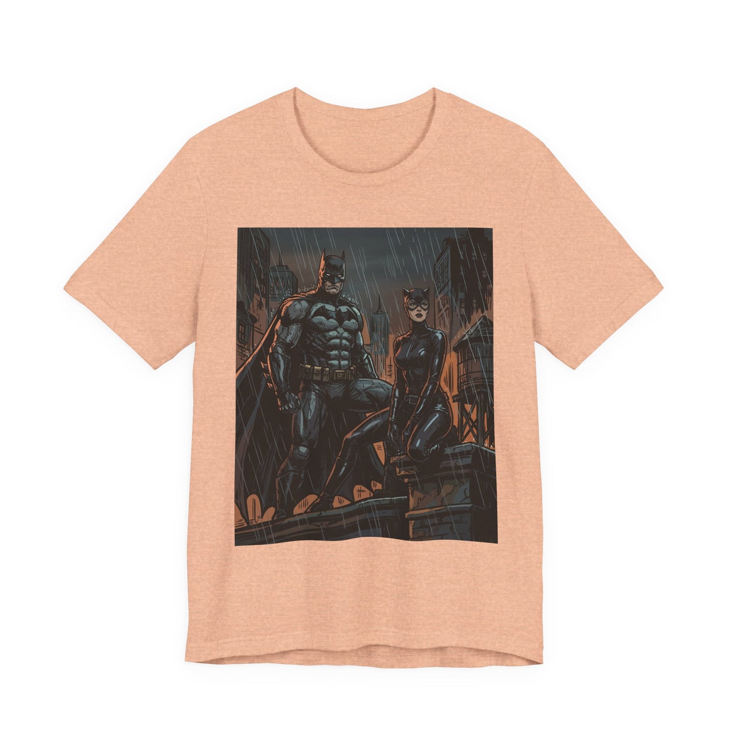 Batman & Catwoman Rain Night T‑Shirt