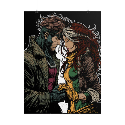 Rogue & Gambit Holding Hands - Fan Art Rolled Poster
