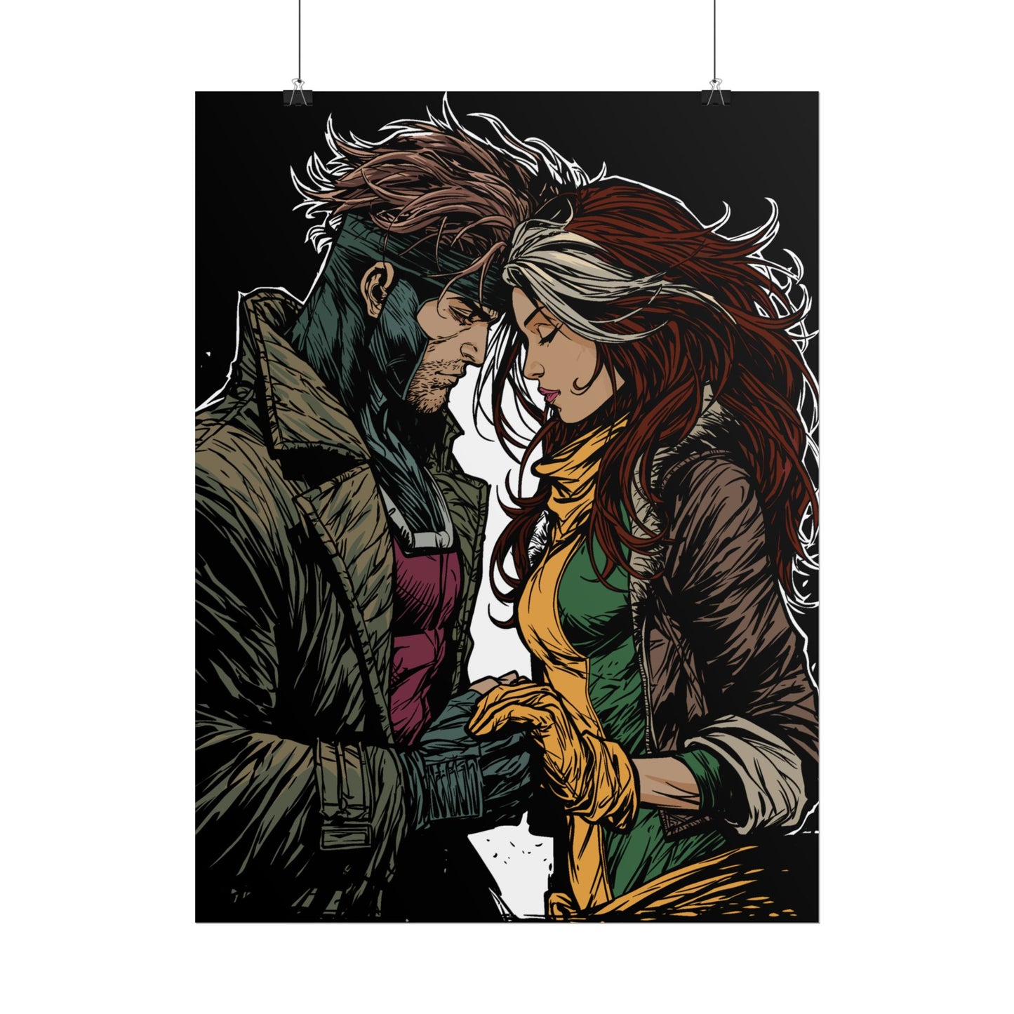 Rogue & Gambit Holding Hands - Fan Art Rolled Poster