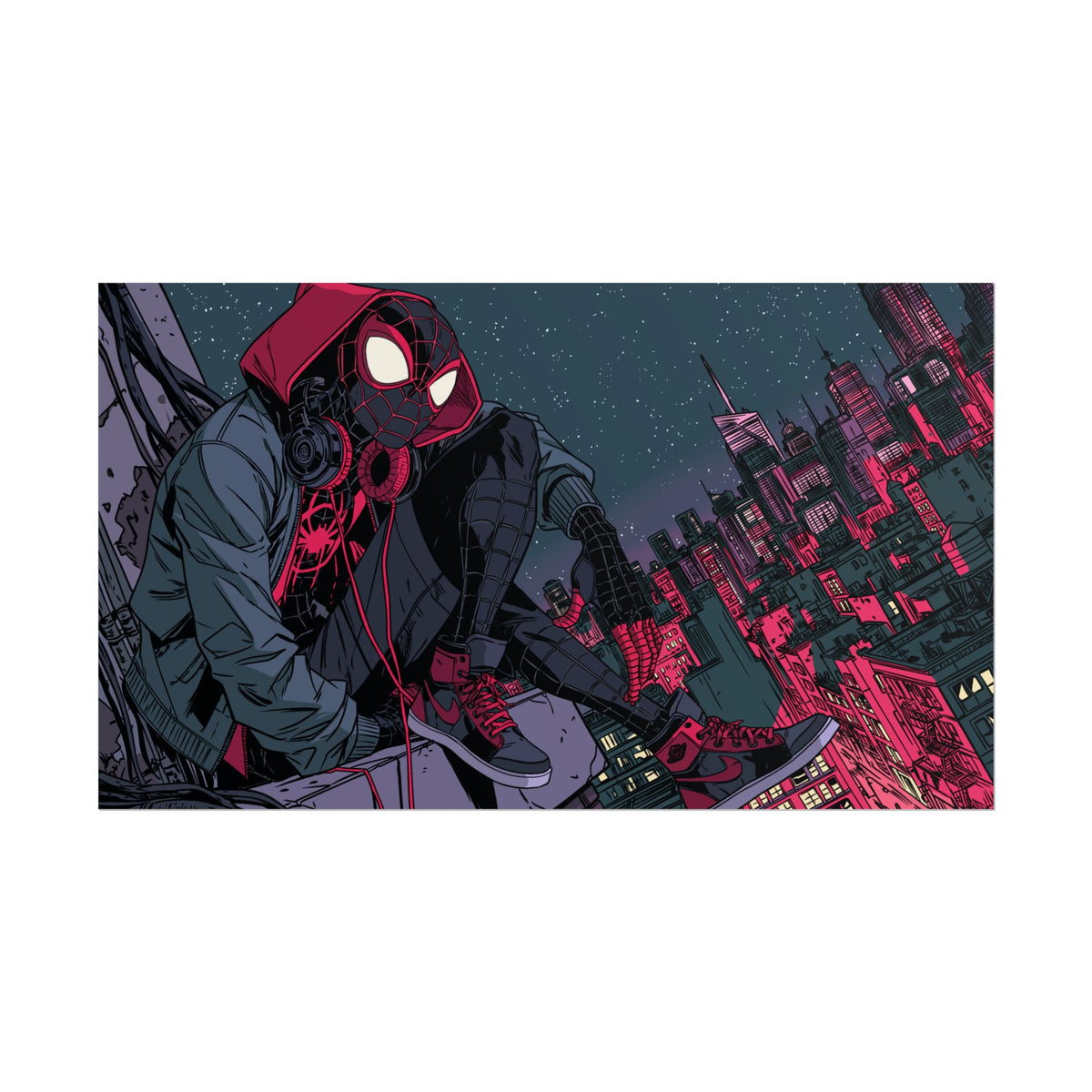Spider-Verse Miles Morales Poster — Neon City